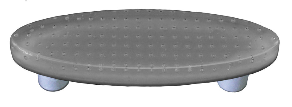 Aquila HK1212-POB: 3" cc Bubbles Oval Cabinet Pull w/Black Post - Deco Gray