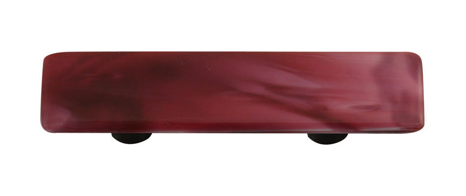 Aquila HK2001-PB: 3" cc Swirl Rectangle Cabinet Pull w/Black Post - Dark Cranberry