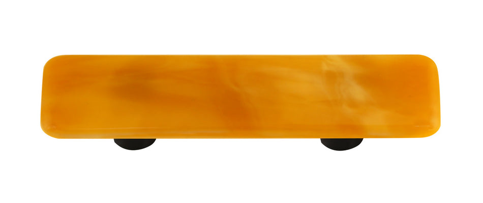 Aquila HK2003-PB: 3" cc Swirl Rectangle Cabinet Pull w/Black Post - Amber