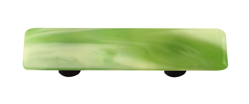 Aquila HK2004-PA: 3" cc Swirl Rectangle Cabinet Pull w/Aluminum Post - Light Green