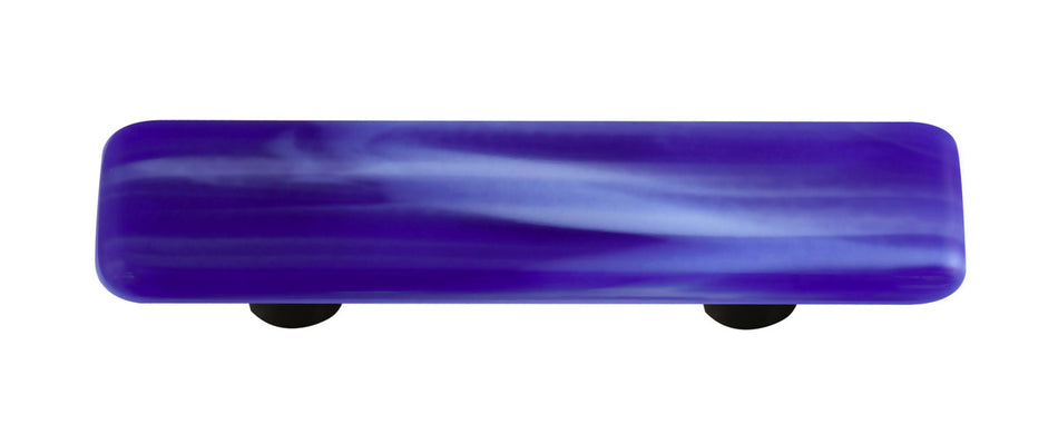 Aquila HK2007-PB: 3" cc Swirl Rectangle Cabinet Pull w/Black Post - Cobalt Blue