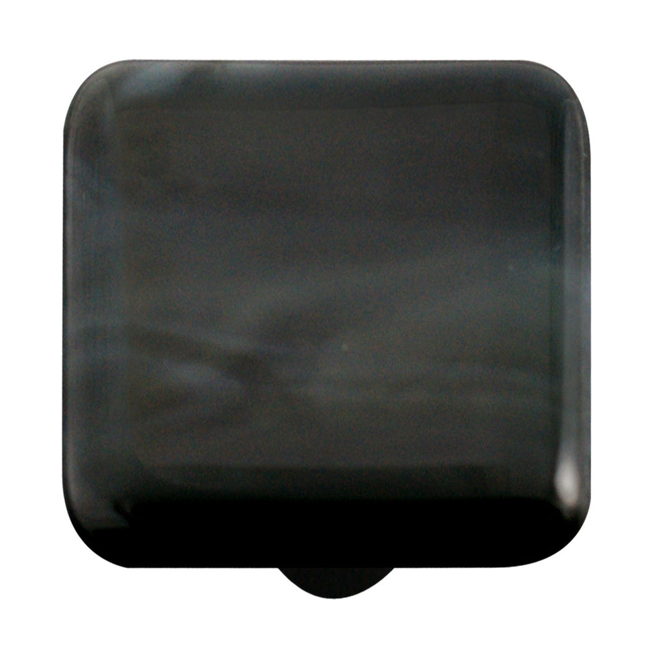 Aquila HK2009-KB: 1-1/2" Swirl Square Cabinet Knob w/Black Post - Charcoal