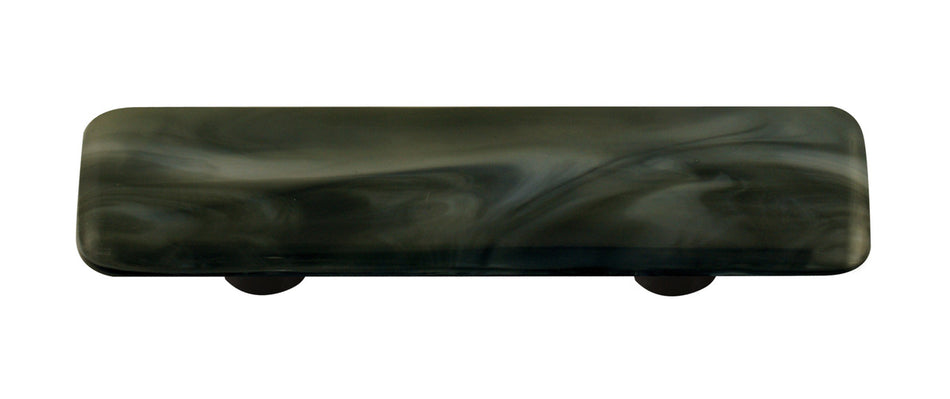 Aquila HK2009-PB: 3" cc Swirl Rectangle Cabinet Pull w/Black Post - Charcoal