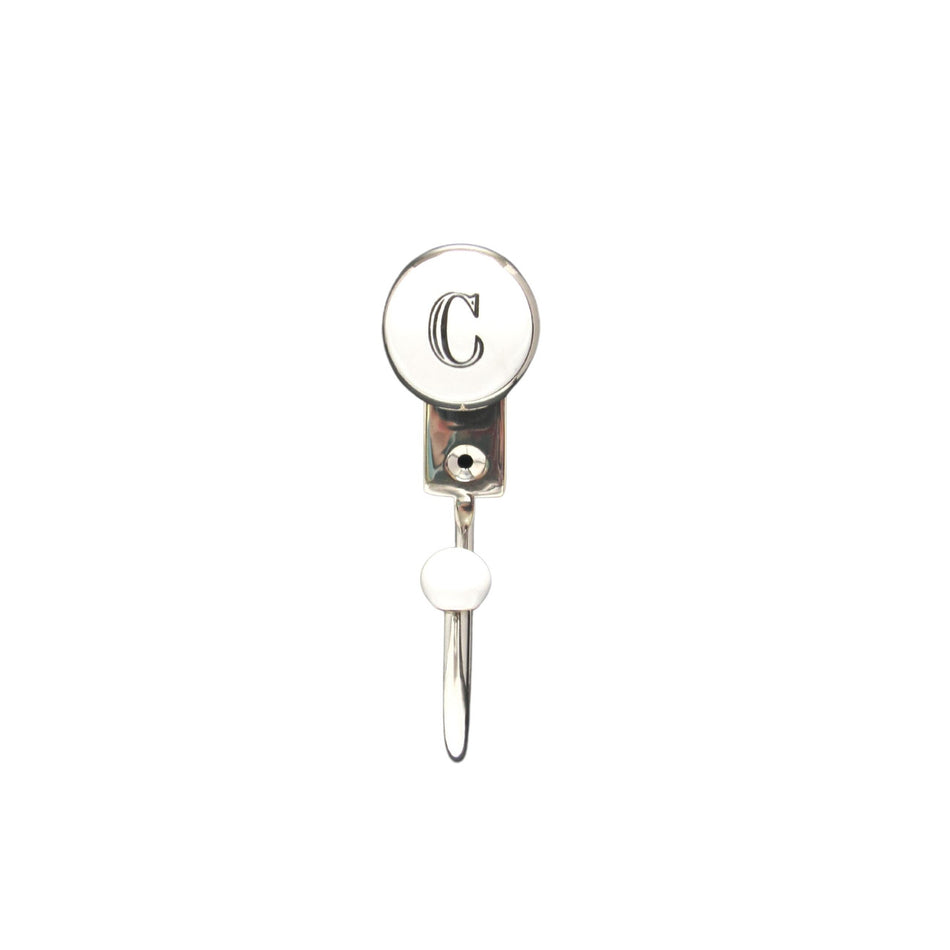 Buck Snort HK20212C-0100:  Letter C Single Wall Hook - Nickel