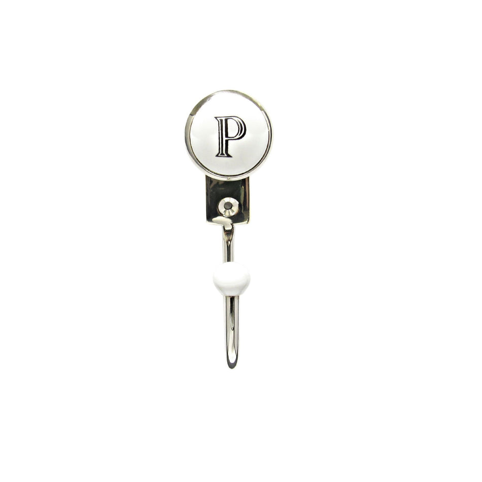 Buck Snort HK20212P-0100:  Letter P Single Wall Hook - Nickel
