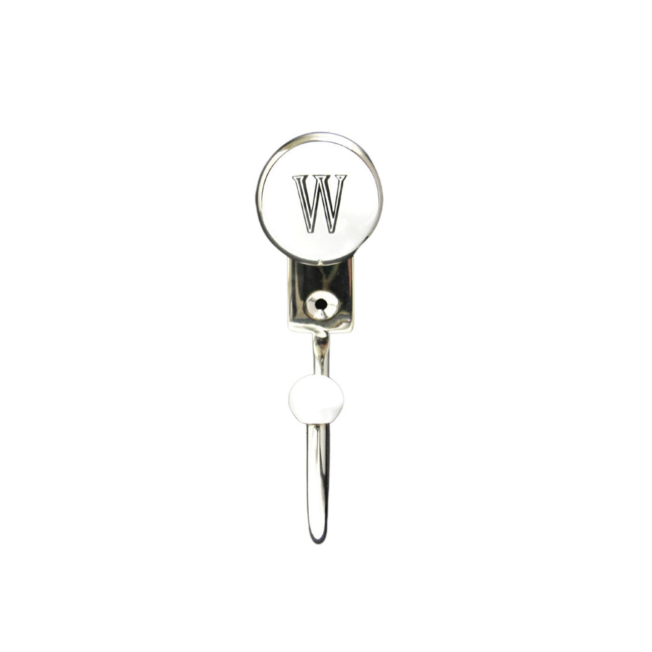 Buck Snort HK20212W-0100:  Letter W Single Wall Hook - Nickel