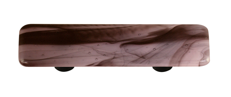 Aquila HK2051-PB: 3" cc Swirl Rectangle Cabinet Pull w/Black Post - Black/Petal Pink