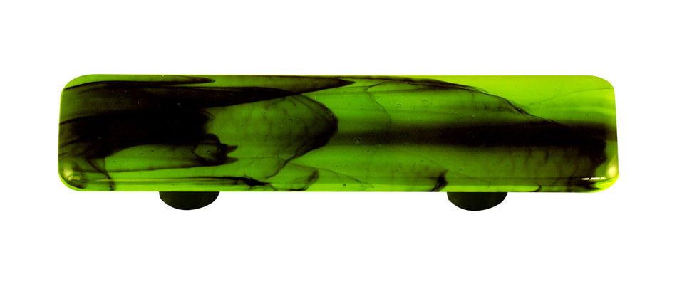 Aquila HK2057-PA: 3" cc Swirl Rectangle Cabinet Pull w/Aluminum Post - Black/Spring Green