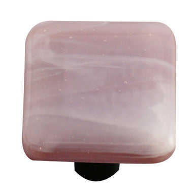 Aquila HK2061-KA: 1-1/2" Swirl Square Cabinet Knob w/Aluminum Post - White/Dusty Lilac