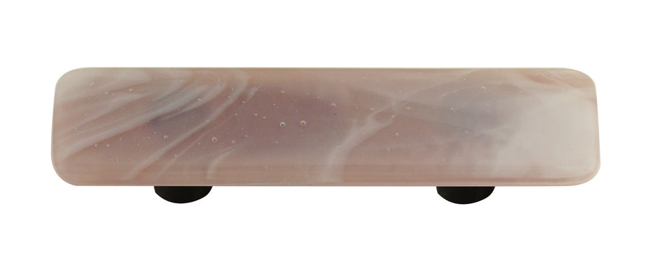 Aquila HK2061-PB: 3" cc Swirl Rectangle Cabinet Pull w/Black Post - White/Dusty Lilac