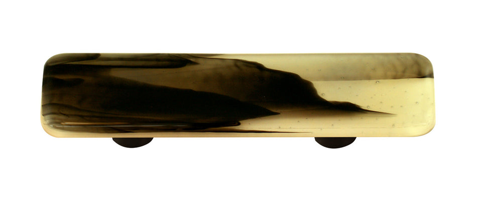 Aquila HK2063-PB: 3" cc Swirl Rectangle Cabinet Pull w/Black Post - Black/French Vanilla