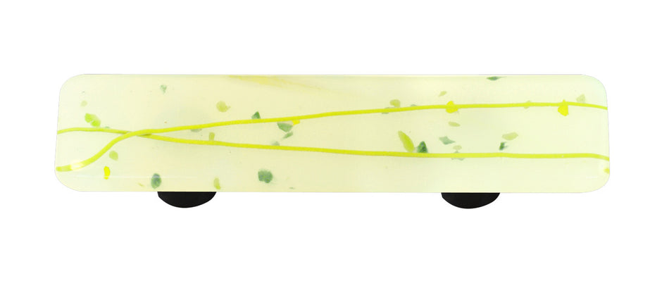 Aquila HK3004-PA: 3" cc Mardi Gras Rectangle Cabinet Pull w/Aluminum Post - Spring Green/White