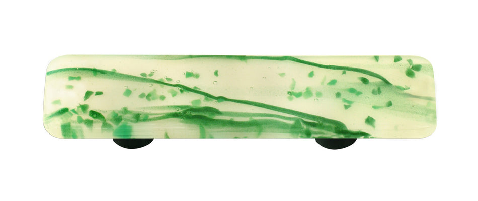 Aquila HK3005-PA: 3" cc Mardi Gras Rectangle Cabinet Pull w/Aluminum Post - Green/White