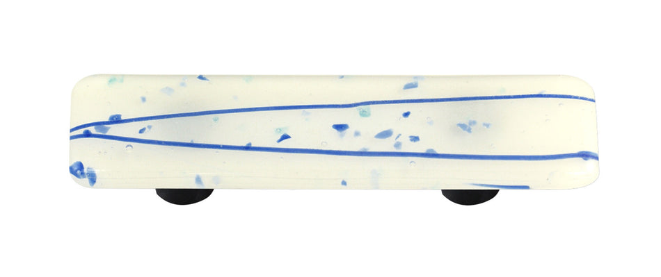 Aquila HK3006-PA: 3" cc Mardi Gras Rectangle Cabinet Pull w/Aluminum Post - Blue/White