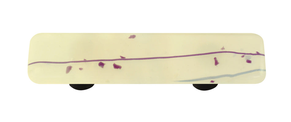 Aquila HK3007-PA: 3" cc Mardi Gras Rectangle Cabinet Pull w/Aluminum Post - Purple/White