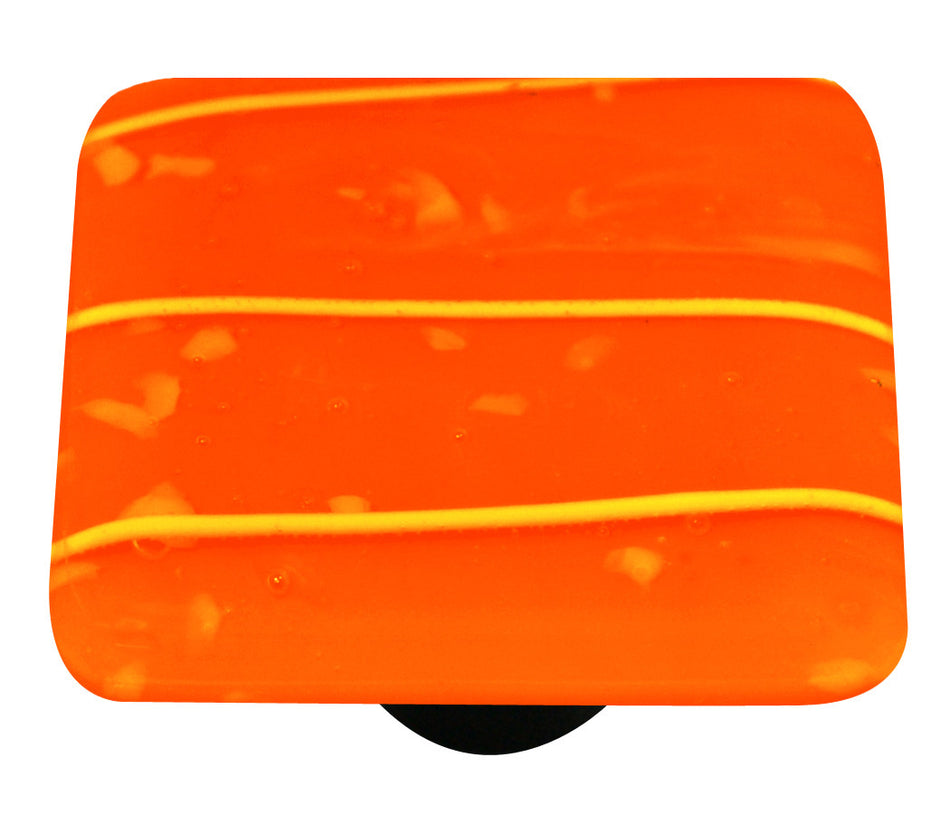 Aquila HK3104-KB: 1-1/2" Mardi Gras Square Cabinet Knob w/Black Post - Yellow/Orange