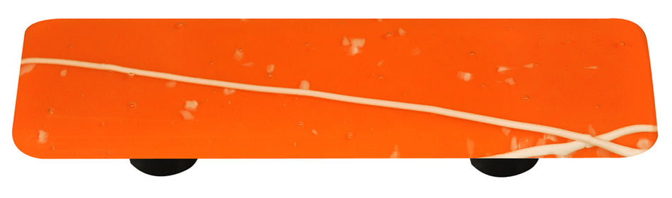 Aquila HK3105-PB: 3" cc Mardi Gras Rectangle Cabinet Pull w/Black Post - White/Orange