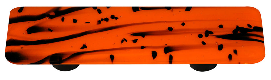 Aquila HK3106-PA: 3" cc Mardi Gras Rectangle Cabinet Pull w/Aluminum Post - Black/Orange