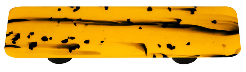 Aquila HK3109-PB: 3" cc Mardi Gras Rectangle Cabinet Pull w/Black Post - Black/Sunflower Yellow