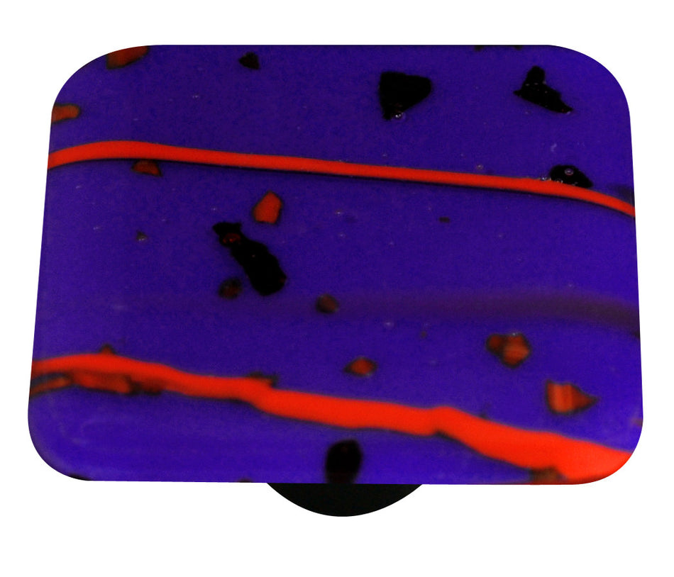 Aquila HK3115-KB: 1-1/2" Mardi Gras Square Cabinet Knob w/Black Post - Red/Cobalt Blue