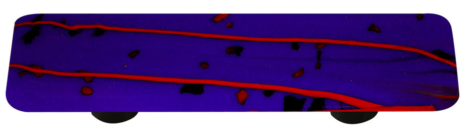 Aquila HK3115-PB: 3" cc Mardi Gras Rectangle Cabinet Pull w/Black Post - Red/Cobalt Blue