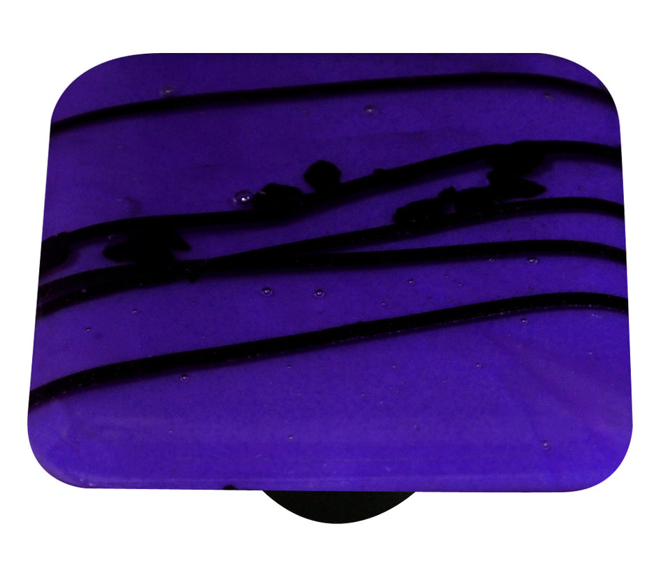 Aquila HK3118-KA: 1-1/2" Mardi Gras Square Cabinet Knob w/Aluminum Post - Black/Cobalt Blue