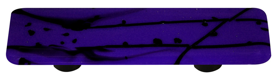 Aquila HK3118-PA: 3" cc Mardi Gras Rectangle Cabinet Pull w/Aluminum Post - Black/Cobalt Blue