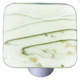 Aquila HK3119-KB: 1-1/2" Mardi Gras Square Cabinet Knob w/Black Post - French Vanilla