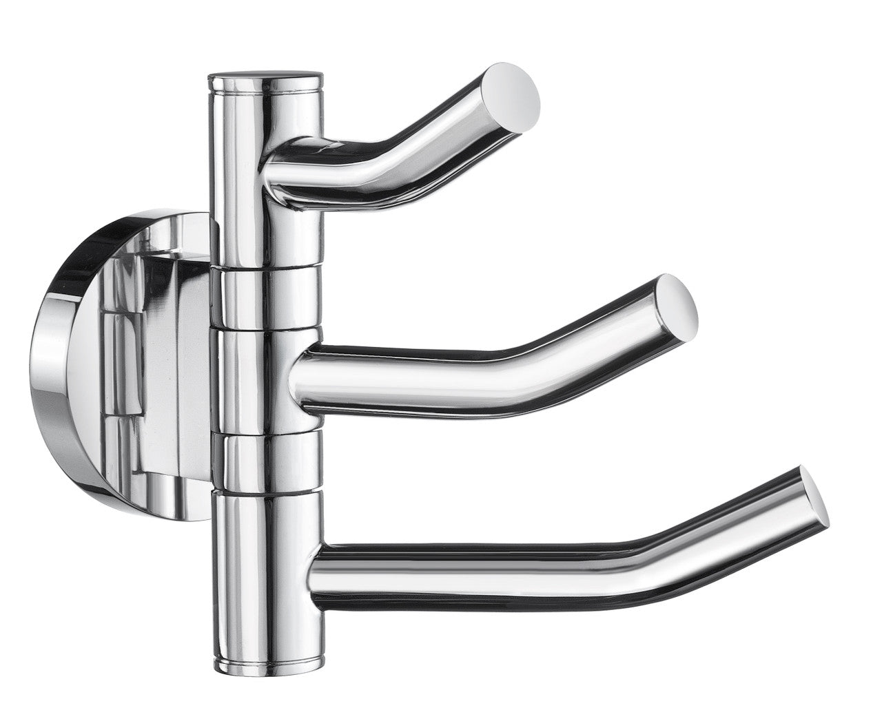 Smedbo HK327: Home Triple Swing Arm Wall Hook - Polished Chrome