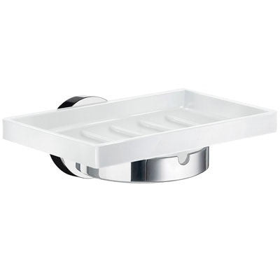 Smedbo HK342P: Home Wall Mounted Soap Dish - White Porcelain/Polished Chrome