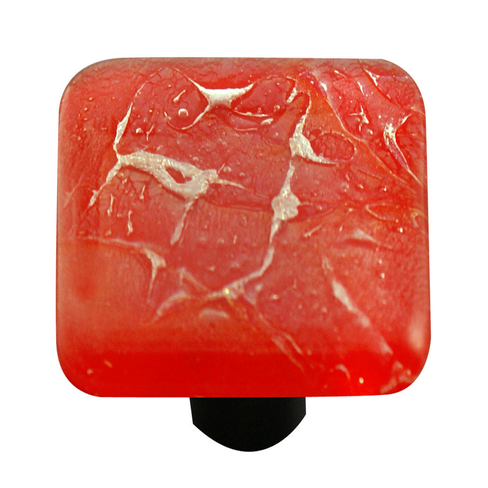 Aquila HK4000-KB: 1-1/2" Metals Square Cabinet Knob w/Black Post - Brick Red