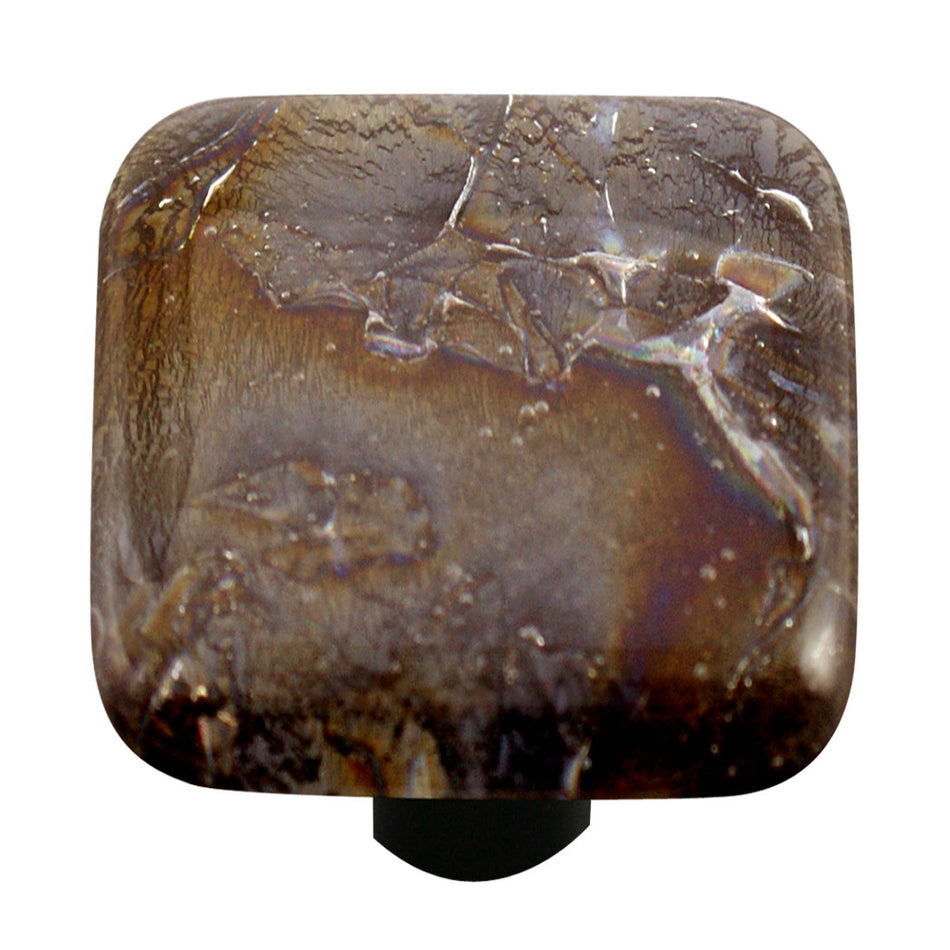 Aquila HK4002-KB: 1-1/2" Metals Square Cabinet Knob w/Black Post - Black