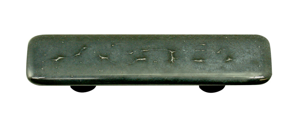 Aquila HK4006-PB: 3" cc Metals Rectangle Cabinet Pull w/Black Post - Silver Iridescent