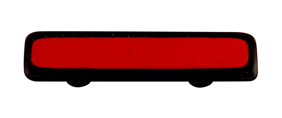 Aquila HK5001-PA: 3" cc Borders Rectangle Cabinet Pull w/Aluminum Post - Black/Brick Red