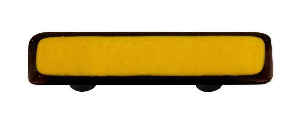 Aquila HK5003-PB: 3" cc Borders Rectangle Cabinet Pull w/Black Post - Black/Sunflower Yellow
