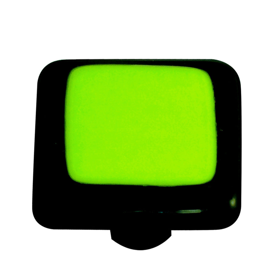Aquila HK5004-KB: 1-1/2" Borders Square Cabinet Knob w/Black Post - Black/Spring Green