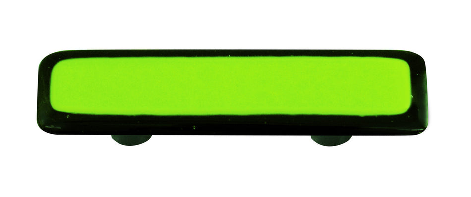 Aquila HK5004-PB: 3" cc Borders Rectangle Cabinet Pull w/Black Post - Black/Spring Green