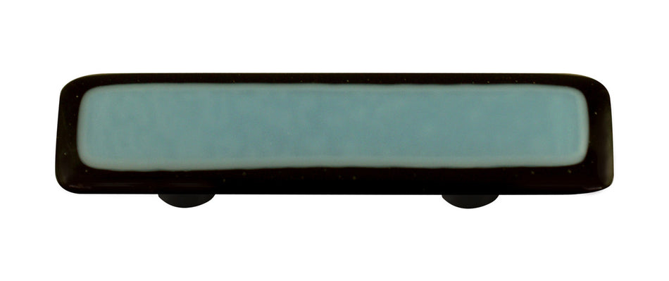 Aquila HK5005-PB: 3" cc Borders Rectangle Cabinet Pull w/Black Post - Black/Powder Blue