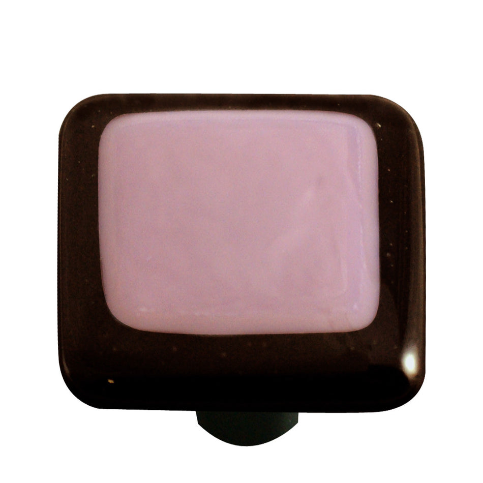Aquila HK5006-KB: 1-1/2" Borders Square Cabinet Knob w/Black Post - Black/Dusty Lilac