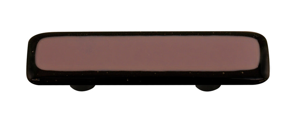 Aquila HK5006-PA: 3" cc Borders Rectangle Cabinet Pull w/Aluminum Post - Black/Dusty Lilac