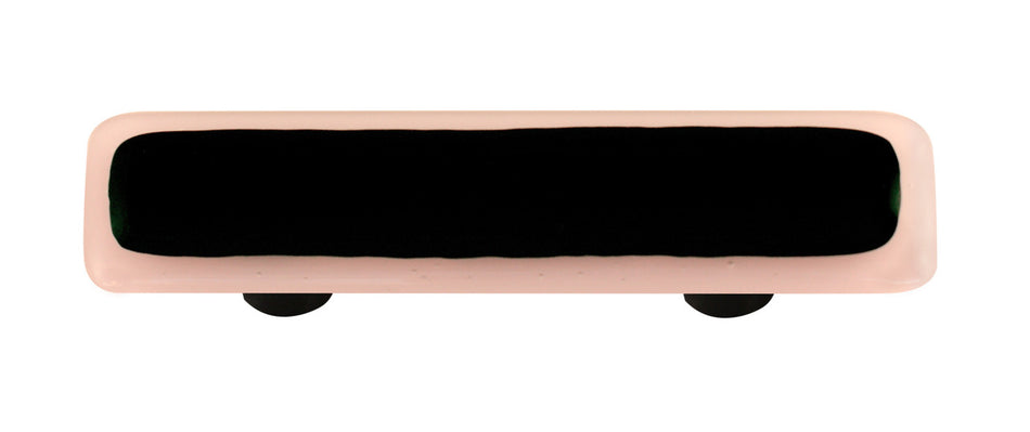 Aquila HK5050-PB: 3" cc Borders Rectangle Cabinet Pull w/Black Post - Petal Pink/Black