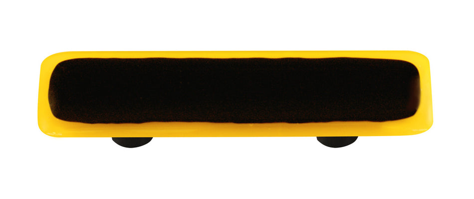 Aquila HK5053-PB: 3" cc Borders Rectangle Cabinet Pull w/Black Post - Sunflower Yellow/Black