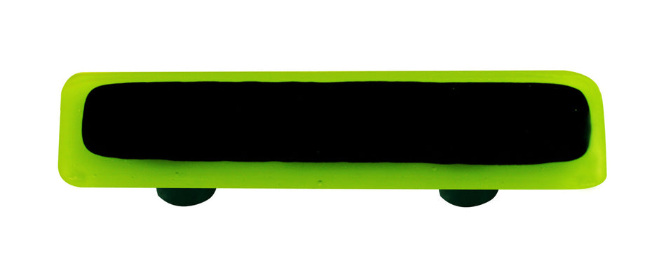Aquila HK5054-PB: 3" cc Borders Rectangle Cabinet Pull w/Black Post - Spring Green/Black