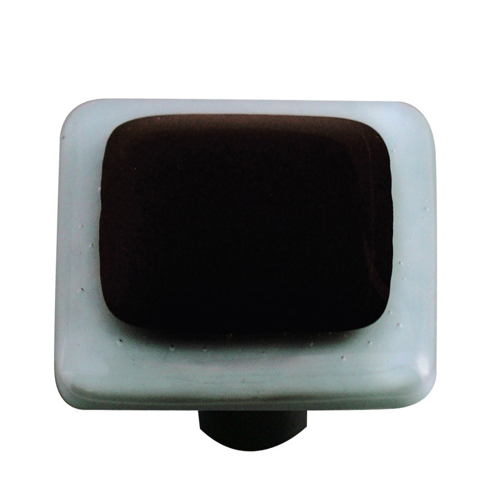 Aquila HK5055-KB: 1-1/2" Borders Square Cabinet Knob w/Black Post - Powder Blue/Black