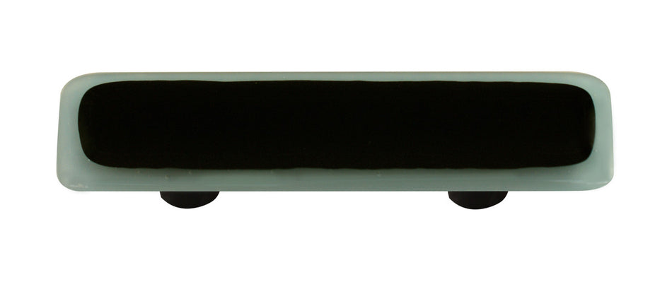 Aquila HK5055-PB: 3" cc Borders Rectangle Cabinet Pull w/Black Post - Powder Blue/Black