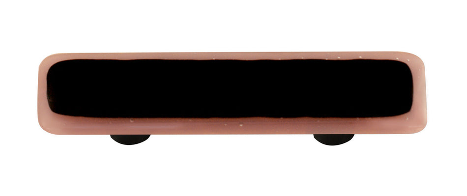 Aquila HK5056-PB: 3" cc Borders Rectangle Cabinet Pull w/Black Post - Dusty Lilac/Black