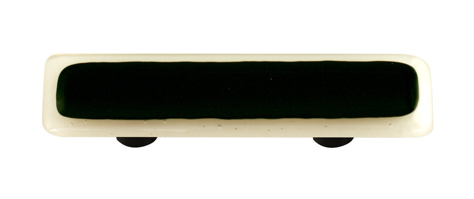 Aquila HK5058-PB: 3" cc Borders Rectangle Cabinet Pull w/Black Post - White/Black