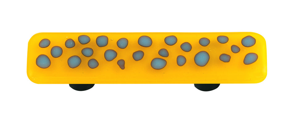 Aquila HK6003-PB: 3" cc Reactive Rectangle Cabinet Pull w/Black Post - Clear/Sunflower Yellow