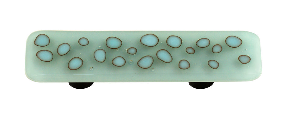Aquila HK6005-PA: 3" cc Reactive Rectangle Cabinet Pull w/Aluminum Post - Clear/Powder Blue