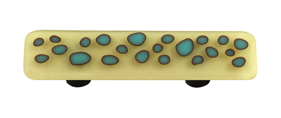 Aquila HK6007-PB: 3" cc Reactive Rectangle Cabinet Pull w/Black Post - Clear/French Vanilla